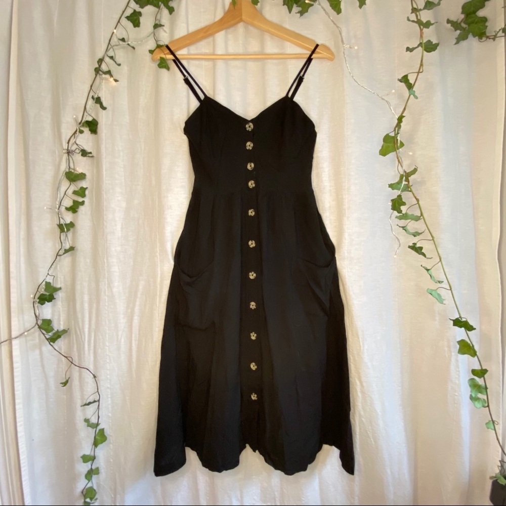 Button Front Midi Cami Summer Dress